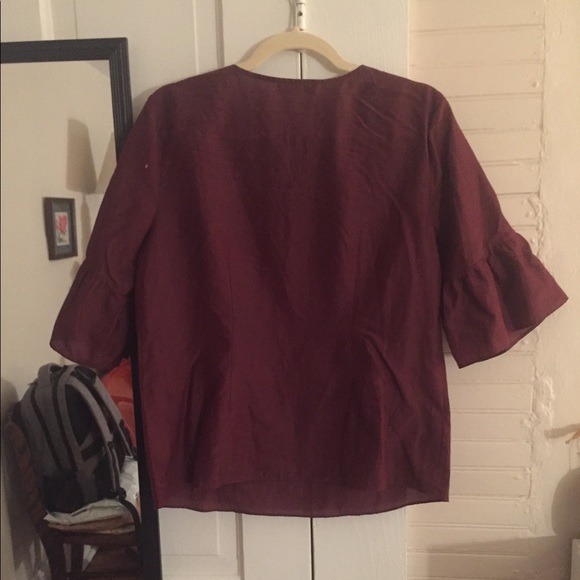 RSVP by Talbots Burgundy Black Formal Blouse - Picture 6 of 7